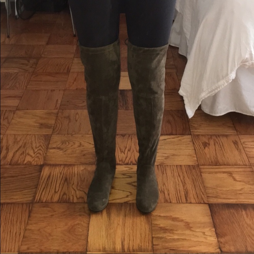 Green Suede Stuart Weitzman Over The Knee Boots